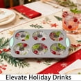 thumbnail image 3 of 2026 New Wreath Ice Mold, Christmas Chocolate Molds, Christmas Shaped Silicone Ice Cube Making Trays, 6 Hole DIY Cake Pan Bakeware for Holiday Cocktails/Ice Cubes/Cakes/Soap, 3 of 10