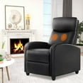 thumbnail image 4 of MCQ Recliner Sofa with Vibration Massage, Adjustable Footrest Chair for Lounge Bedroom, Black, 4 of 10