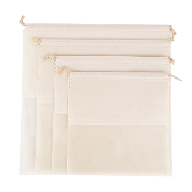Almacenaje Vacío Bolsas antipolvo para bolso organizador de almacenamiento transparente con cordón beige Ehuebsd Libre de BPA