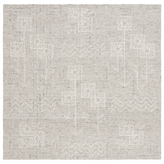 SAFAVIEH Metro Yolonda Distressed Area Rug, Beige/Ivory, 6' x 6' Square