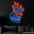 thumbnail image 4 of Glowneon Skull Heart Fire Neon Sign, Skull Heart Fire Led Sign, 4 of 4
