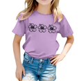 thumbnail image 1 of T-shirts Décontractés Imprimés à Col Rond à Manches Courtes pour Petites Filles, Chandails Décontractés pour Enfants, Taille 5-6T, 1 of 5