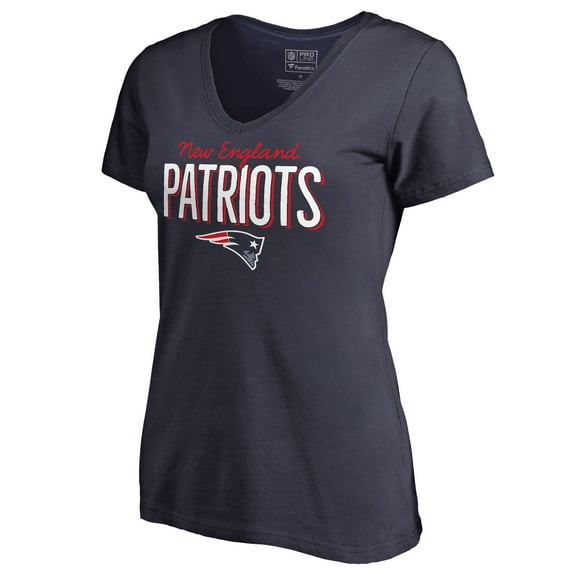 Women's Navy New England Patriots Nostalgia V-Neck T-Shirt