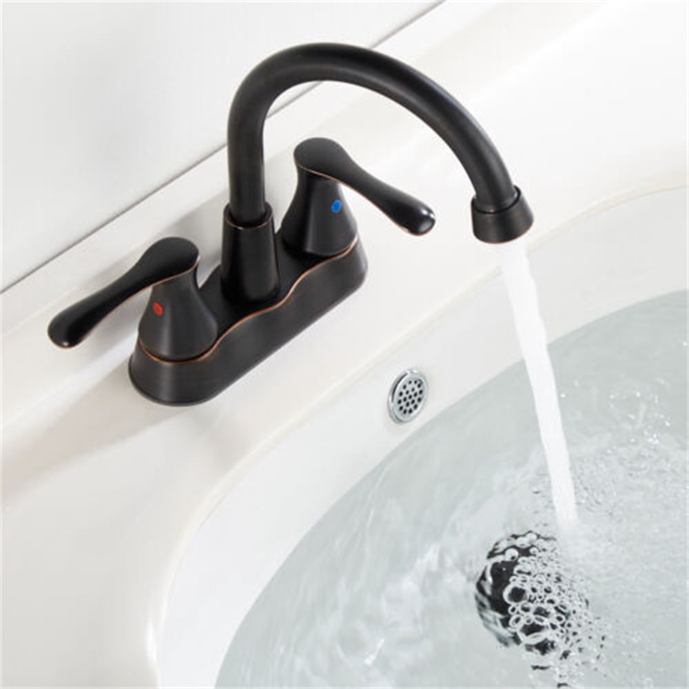 4" Bathroom Basin Sink Faucet Vanity Sink Mixer Tap Pop Up Drain 3 ...
