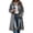 Gray, variant on Women's Plaid Long Trench Jacket Lapel Collar Single Breasted Wool Blend Fall Winter Mid Length Pea Coat with Pockets (XL, Pink)