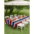 thumbnail image 4 of Outdoor Tablecloth with Umbrella Hole for Patio/Picnic/Party/Camping, Patriotic Gnomes Waterproof Table Cloth Rectangle Table Cover Washable, Independence Vintage Blue Red Striped (54"x 80"), 4 of 9