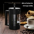 thumbnail image 3 of RAINBEAN French Press Coffee Maker, 4 Cup Cafetiere, Perfect for Coffee Lovers, Maximum Flavor Brewer with Stainless Steel Filter, 24 oz/600 ML, 3 of 8