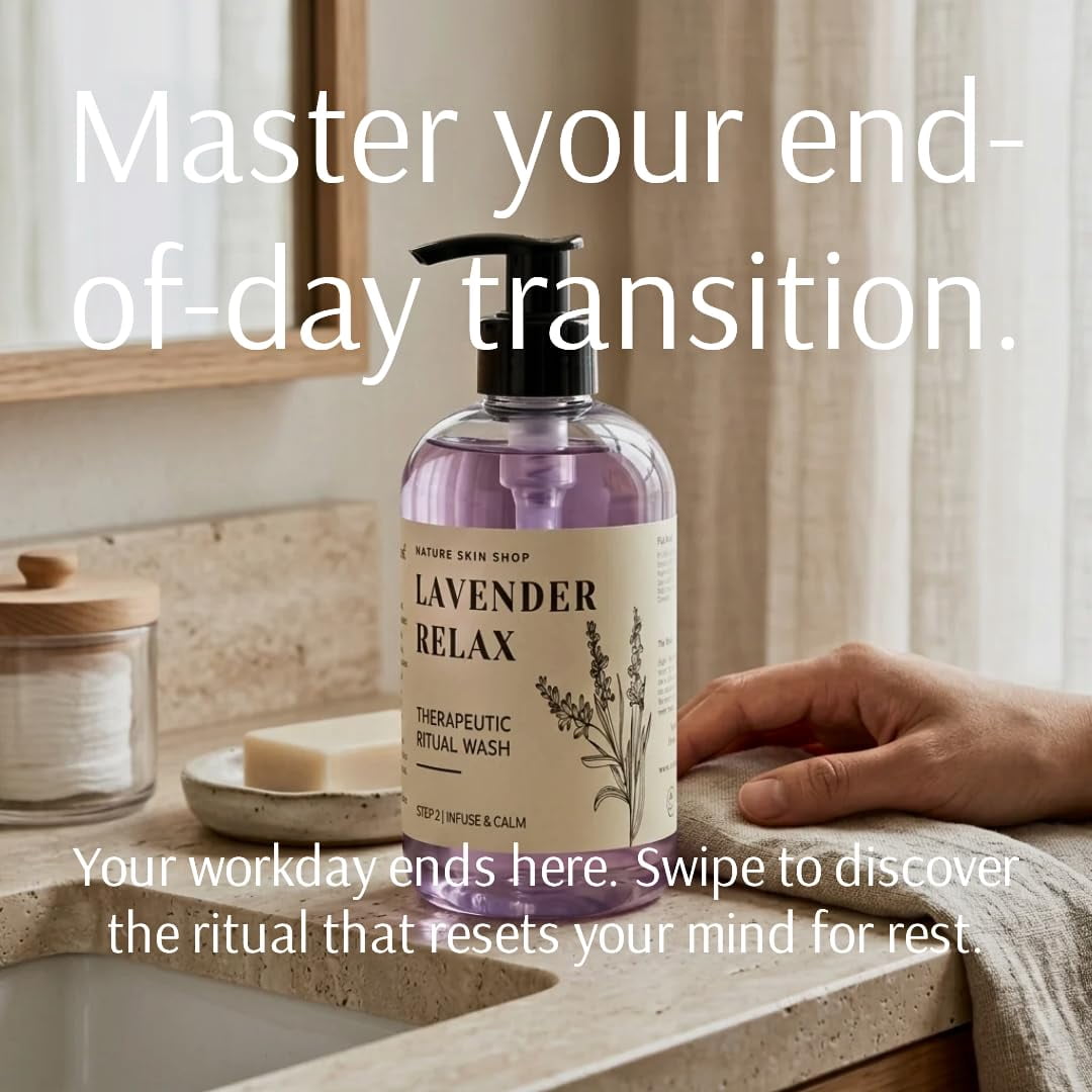 Nature Skin Shop Lavender Relax Ritual Wash Calming Aromatherapy Body Wash Sulfate Free Shower Gel 16 oz