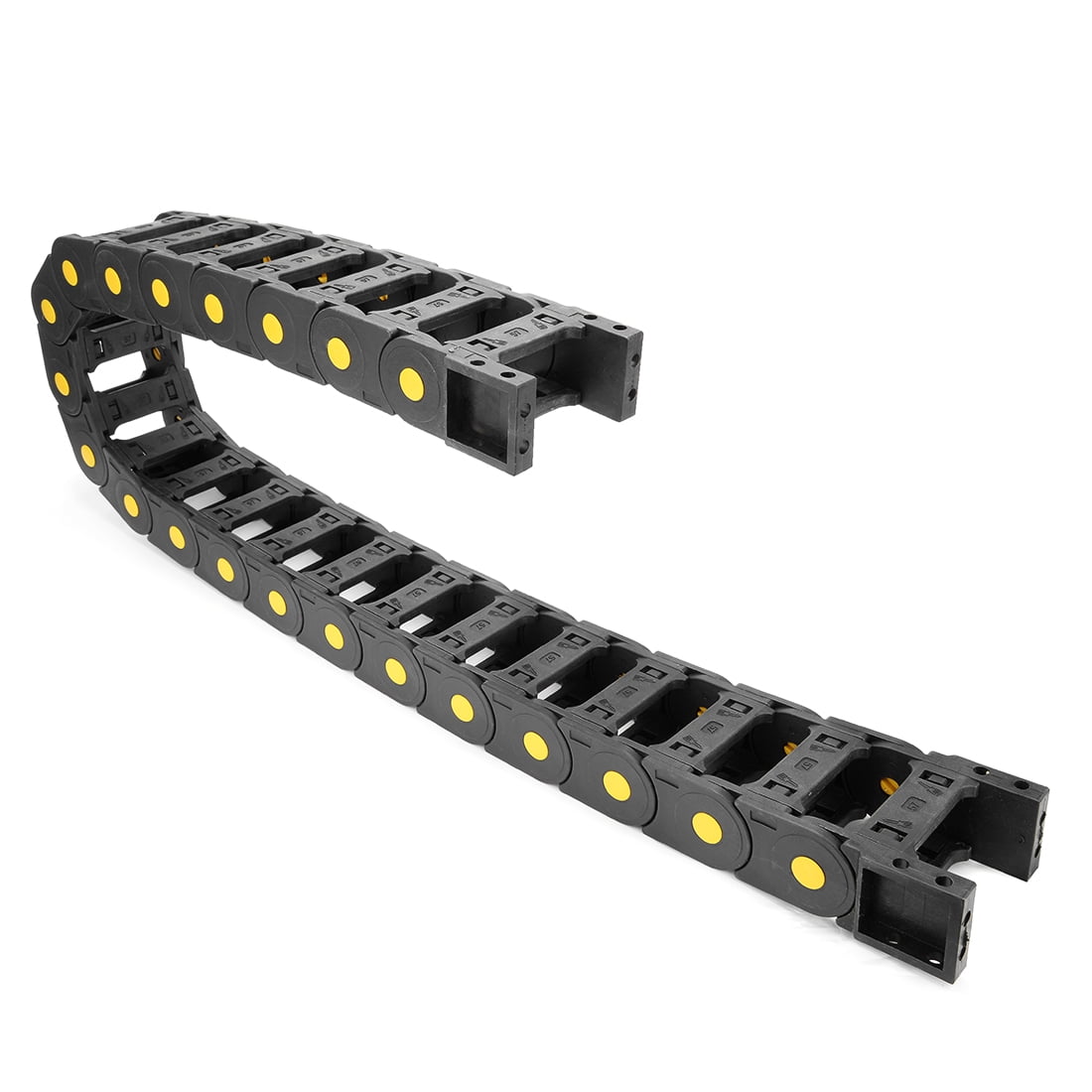 R55 0.98x2.24" Black Plastic Open Type Cable Drag Chain Wire Carrier