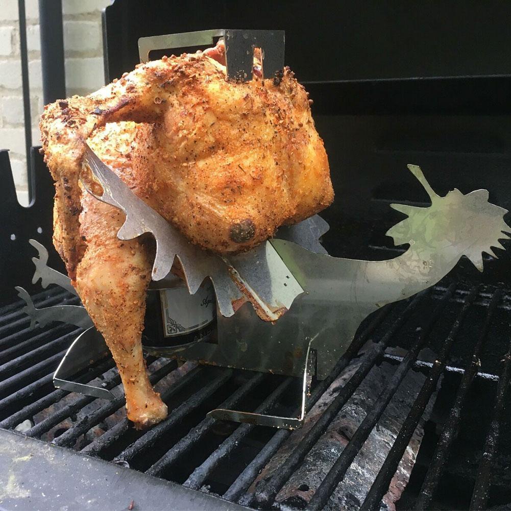 Stainless Steel Grill Beer Can Chicken Stand for Camping Family Gathering and Holiday Roast Rack Kitchen Accessories - image 1 of 3