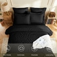 thumbnail image 6 of DHOLE Queen Comforter Set 7 Pieces – Seersucker Textured Waffle Weave Bed in a Bag, All-Season Lightweight Microfiber Bedding Sets with Sheets & Pillow Shams, Farmhouse Vintage Decor – Black, 6 of 12