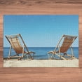 thumbnail image 5 of Ambesonne Beach Scene Jigsaw Puzzle Durable Cardboard, Sunbeds Seaside View, 1000 pcs, Deep Sky Blue and Eggshell, 5 of 5