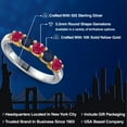 thumbnail image 2 of Gem Stone King 925 Silver and 10K Yellow Gold Red Ruby and Blue Sapphire Wedding-Bands Ring for Women | 1.19 Cttw | Round 3.5MM | Gemstone July Birthstone | Size 7, 2 of 6