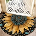 thumbnail image 3 of QHUDLV Semicircular Tile Floor Mat, Flower Printed Entrance Mat for Home and Outdoor Use, 3 of 9