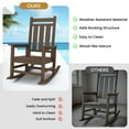 thumbnail image 6 of KINGYES Outdoor Rocking Chair Set of 2 HDPE All Weather Patio Rocker for Garden Lawn, Brown, 6 of 8