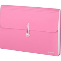 Enday Accordion Folder with Pockets Accordian A4 Paper Organizer & Document Holder, Pink 1 Pack