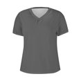 thumbnail image 4 of Womens Clothing Homenesgenics Womens Tops under $10 Women's Fashion solid V-Neck Short Sleeved Casual T-Shirt Blouses Gray XL, 4 of 4
