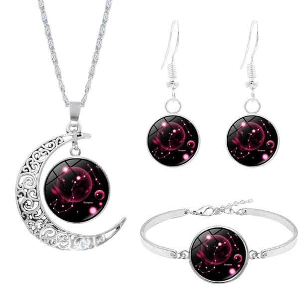 Fiudx Conjunto de Joyas de Constelación, Delicado Collar Astrológico, Pendientes y Pulsera a Juego, Estilo Único para Uso Diario, Regalo Perfecto para Mujeres, Cumpleaños o Aniversarios, Diseño Multi