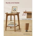 thumbnail image 4 of Small Square Side Table with Lower Shelf, Honey Brown Nightstand for Living Room Bedroom, 4 of 5
