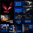 thumbnail image 3 of Computadora Escritorio Completa Xtreme PC Gaming AMD Radeon 740M Ryzen 5 8500G 16GB DDR5 SSD 500GB Monitor Curvo 23.8 100Hz WIFI White juegos casuales, trabajo y estudio, 3 of 6