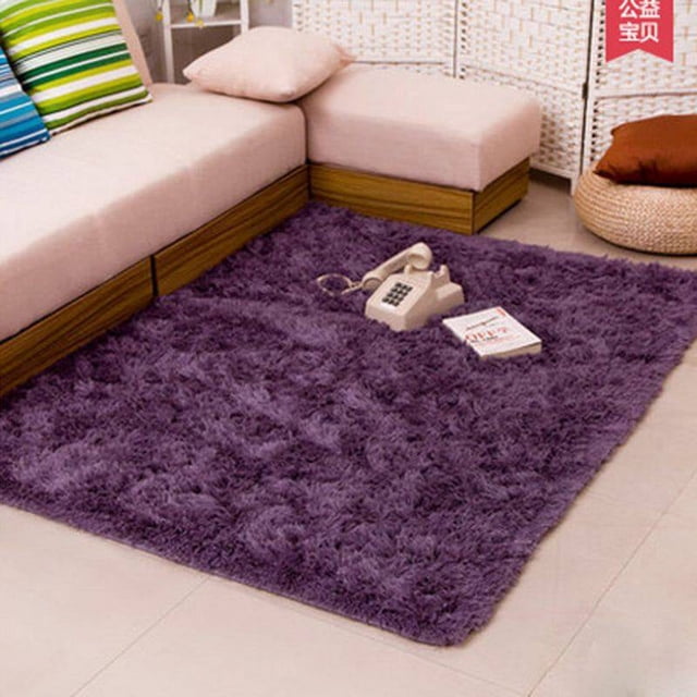 relayinert Pleuche Non-slip Bedroom Carpet Door Rug Dustproof Plush Bath Floor Mat