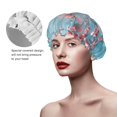 thumbnail image 2 of Kdxio Woman Under Blossoming Tree Print Shower Cap for Women,Elastic and Reusable,Double Waterproof Layers Bathing Hat, 2 of 6