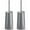 Gray, variant on Toilet Brush and Holder, 2 Pack Toilet Brush with 304 Stainless Steel Long Handle, Toilet Bowl Brush for Bathroom Toilet-Ergonomic, Elegant,Durable (Black)
