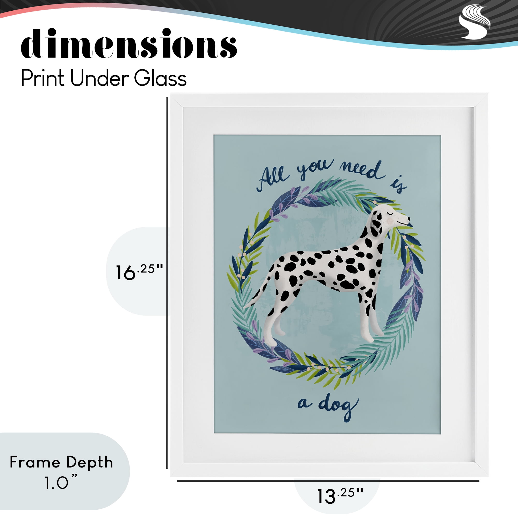 Stupell Industries All You Need Is A Dog White Framed Print Under Glass, design by Metka Hiti