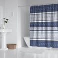 thumbnail image 2 of Blue and White Geometric Striped Pattern Shower Curtain 72"x72" ,Bathroom Decorative Shower Curtains Set with 12 Hooks,Modern Waterproof Washable Shower Curtain, 2 of 6