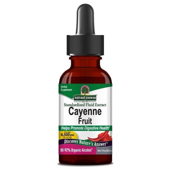 Nature's Answer Cayenne Fruit Extract, Digestion, Organic Alcohol, 1 Fl Oz
