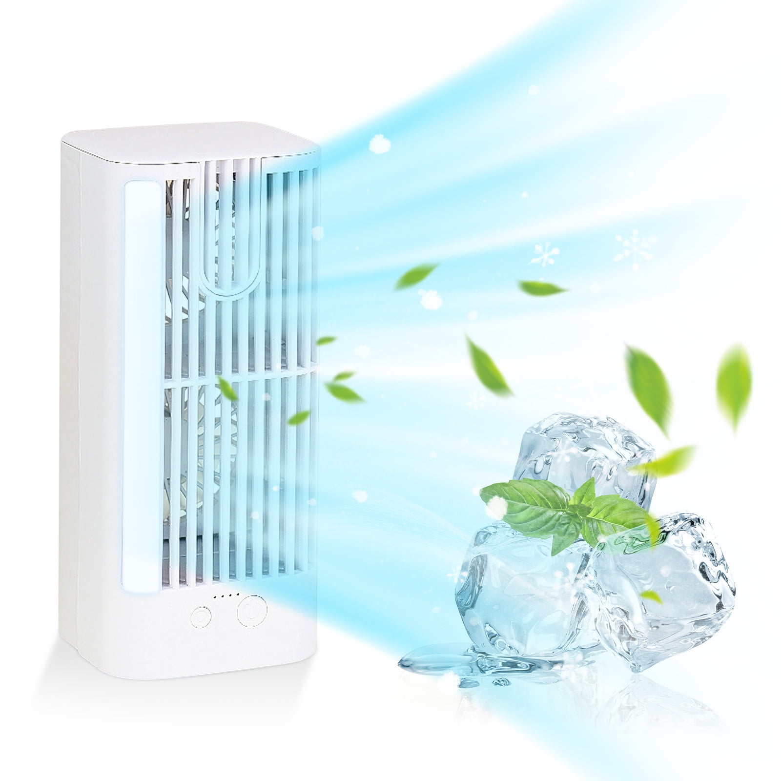 Clearance Portable Air Conditioner, 3 Speed Fans Room Air Conditioner with 200ml Large Water Tank, Evaporative Air Cooler for Room Bedroom, Night Light Cool Fan Silent Fan Strong and Cool