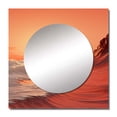 thumbnail image 2 of Designart "Grey And Amber Wave Spectacular Display I" coastal Square Mirror Wall Decor Coastal - Large Coral Square Bathroom Mirror - Square Printed Wall Mirror Art, 2 of 5