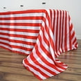 thumbnail image 3 of BalsaCircle 90" x 132" Red White Stripes Satin Rectangle Tablecloth Event Dining Table Linen, 3 of 4