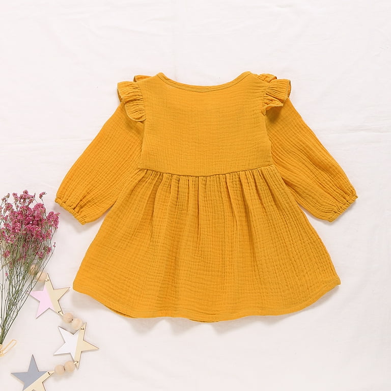 Mustard yellow top infant dress