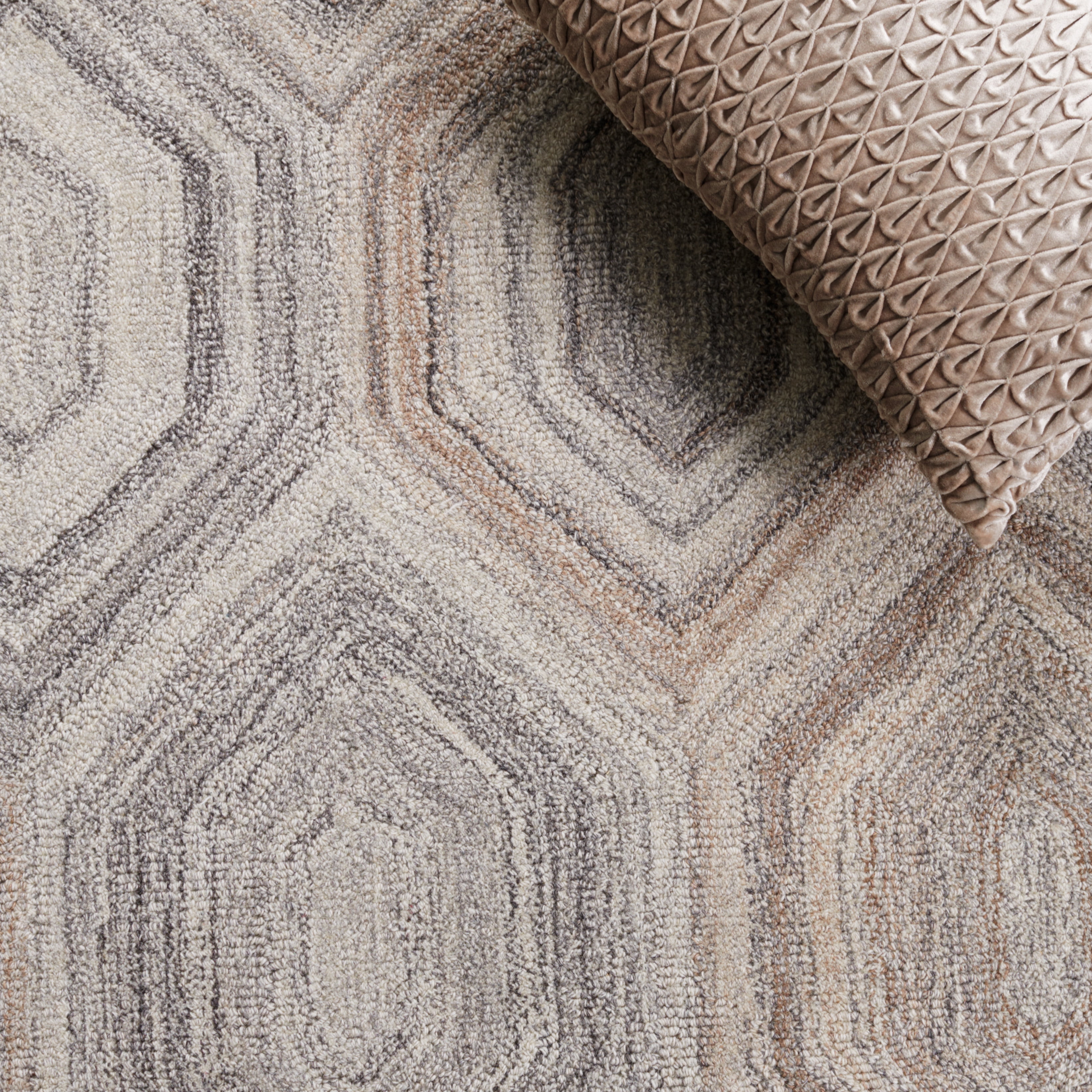 SAFAVIEH Abstract Benton Geometric Wool Area Rug, Natural/Gray, 8' x 10'