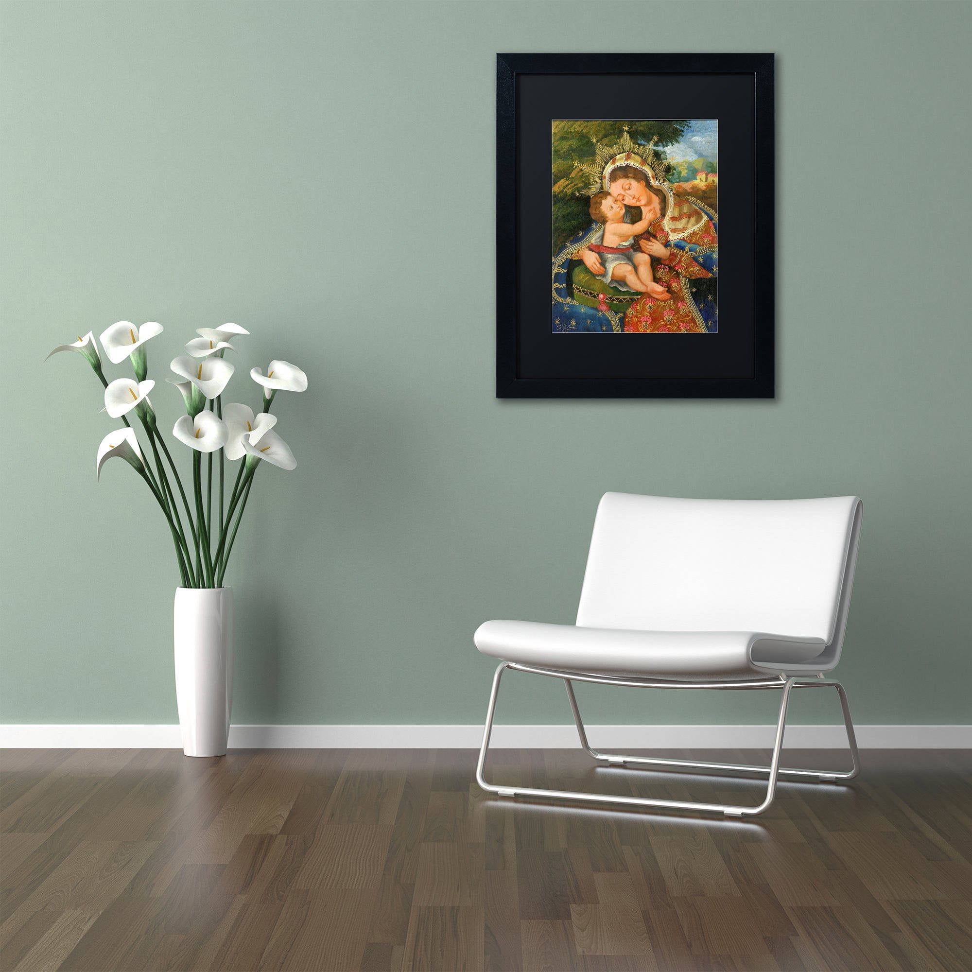 "The Virgin and Son III" Canvas Art by Masters Fine Art, Black Matte, Black Frame