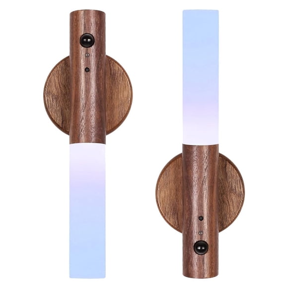 Lámpara LANDGOO Luz nocturna recargable de madera con sensor RGB