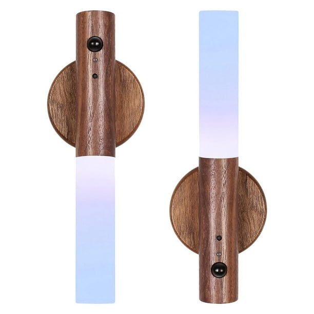 Lámpara LANDGOO Luz nocturna recargable de madera con sensor RGB