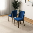 thumbnail image 4 of Belar Mid-Century Velvet Dining Chair in Navy Blue (Set of 2), 4 of 6