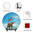 thumbnail image 4 of Wukai Elephant Giraffe Print Decorative Plate for Display,Bone China Decorative Plate, Ceramic Dinner Plate with Stand, Vertical Ceramic Plate-7in, 4 of 6