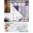 thumbnail image 5 of No Hook Shower Curtain with Snap-in Liner, Spring Floral Waterproof Fabric Bathroom Curtains, Dark Purple Flowers Patchwork Grid Bohemia Bath Curtains & Mesh Top Window Stall 48"x72", 5 of 9