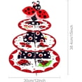 thumbnail image 4 of 2 Set 3-Tier Ladybug Cardboard Cupcake Stand Party Decorations Cupcake Stand Dessert Holder Stand for Kids Boys Bbay Shower Ladybug Themed Birthday Party Supplies, 4 of 6