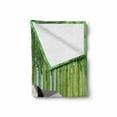 thumbnail image 2 of Geometric Forest Soft Flannel Fleece Throw Blanket, Polygonal Design Inspired Panda Walking Among Bamboo Stalks, Cozy Plush for Indoor and Outdoor Use, 50" x 70", Green Black and White, by Ambesonne, 2 of 6