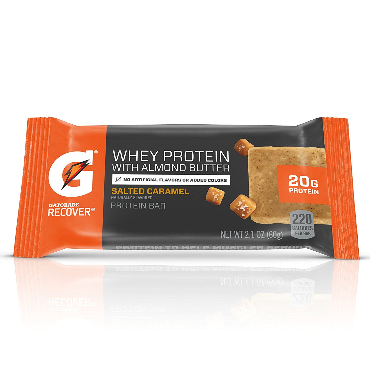 Gatorade Whey Protein with Almond Butter Salted Caramel Bar, 2.04 Oz., 12 Count