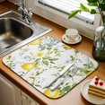 thumbnail image 3 of Dish Drying Mat for Kitchen Countertop, Summer Lemon Absorbent Microfiber Dish Mat Reversible Quick Dry Non Slip Draining Mat Kitchen Drying Pad for Dishes, Utensils 16x18 Inch Purple Yellow Flowers, 3 of 9
