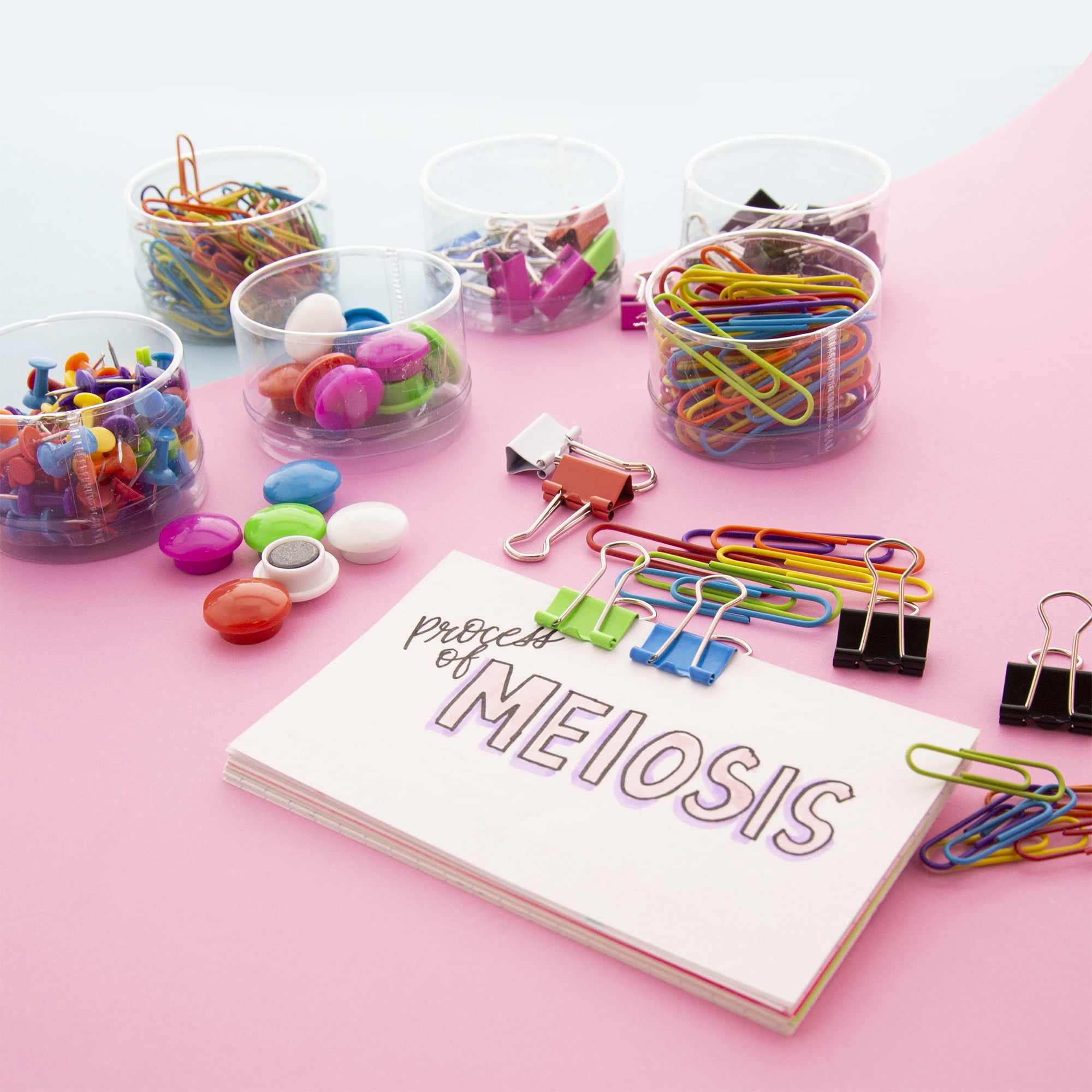 BAZIC Push Pin Binder Clip Magnet Button Paper Clips (269 Pcs/Pack), 12-Packs