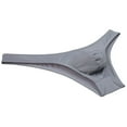 thumbnail image 2 of Botmois Men's Briefs Yoga Spandex Elastic Thongs Ultrathin Tangas Low-rise Hipster Underwear Gray M, 2 of 3