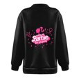 thumbnail image 4 of Mode Décontractée à Manches Longues Imprimé Floral Fermeture Éclair Épaule Extérieure Surdimensionnée Sweat-Shirts Noir S, 4 of 6