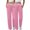Pink, variant on QASIEATN 2 PC Women's Casual Sport Pants Fashion Solid Pocket Sweatpants for Women Jogger Trousers