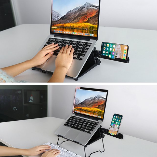 Fold-able Laptop Expansion Bracket, Lift-able Computer Heightening Stand, Plastic Material for Home and Office